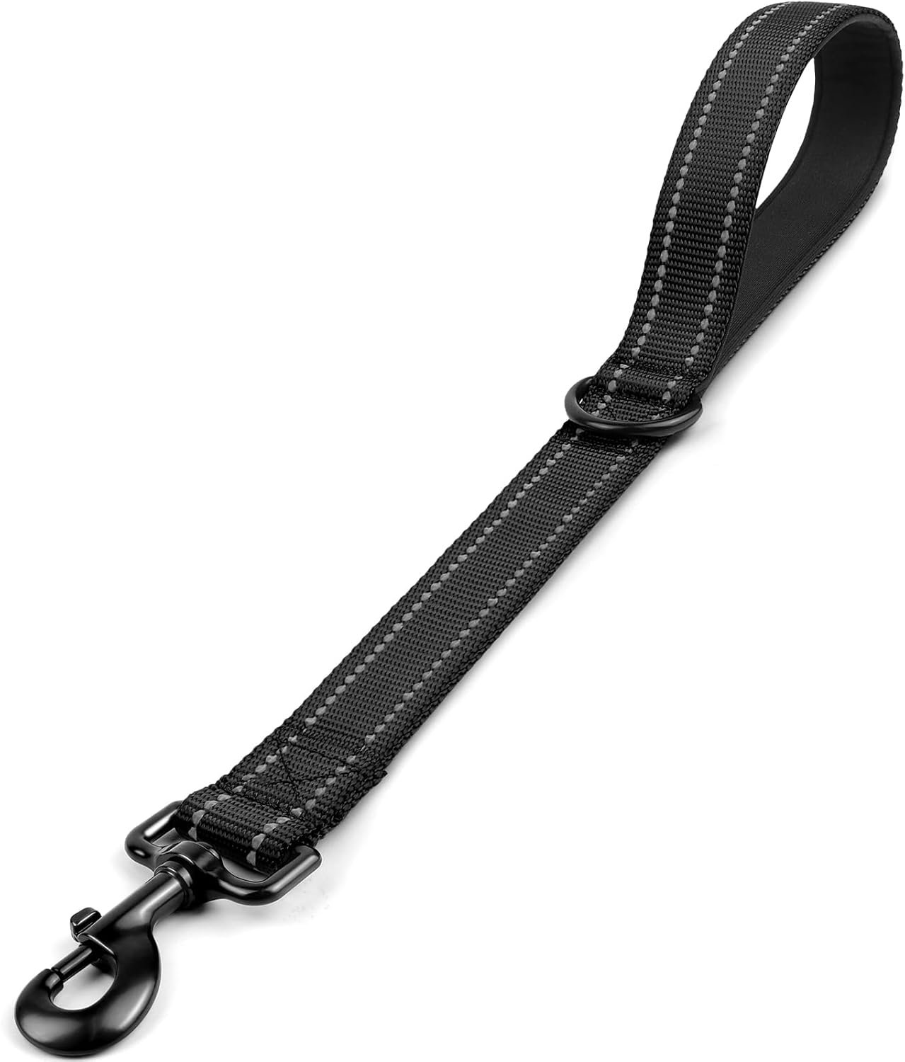 Joytale Strong Short Dog Leash 18 Inch, 1.2 Inch Wide, Heavy Duty, Padded Handle for Traffic Control, Reflective Leash for Medium and Large Dogs Walking Training, Black