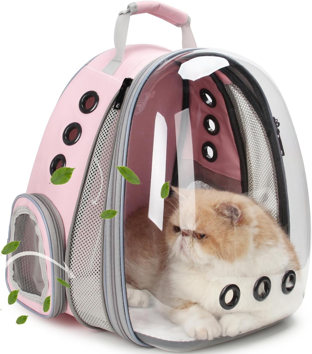 Lollimeow Cat Carrier Backpack, Expandable Bubble Pet Carrier for Cats and Small Dogs, Airline Approved Travel Backpack for Hiking, Walking & Outdoor Adventures – Supports up to 16 lbs