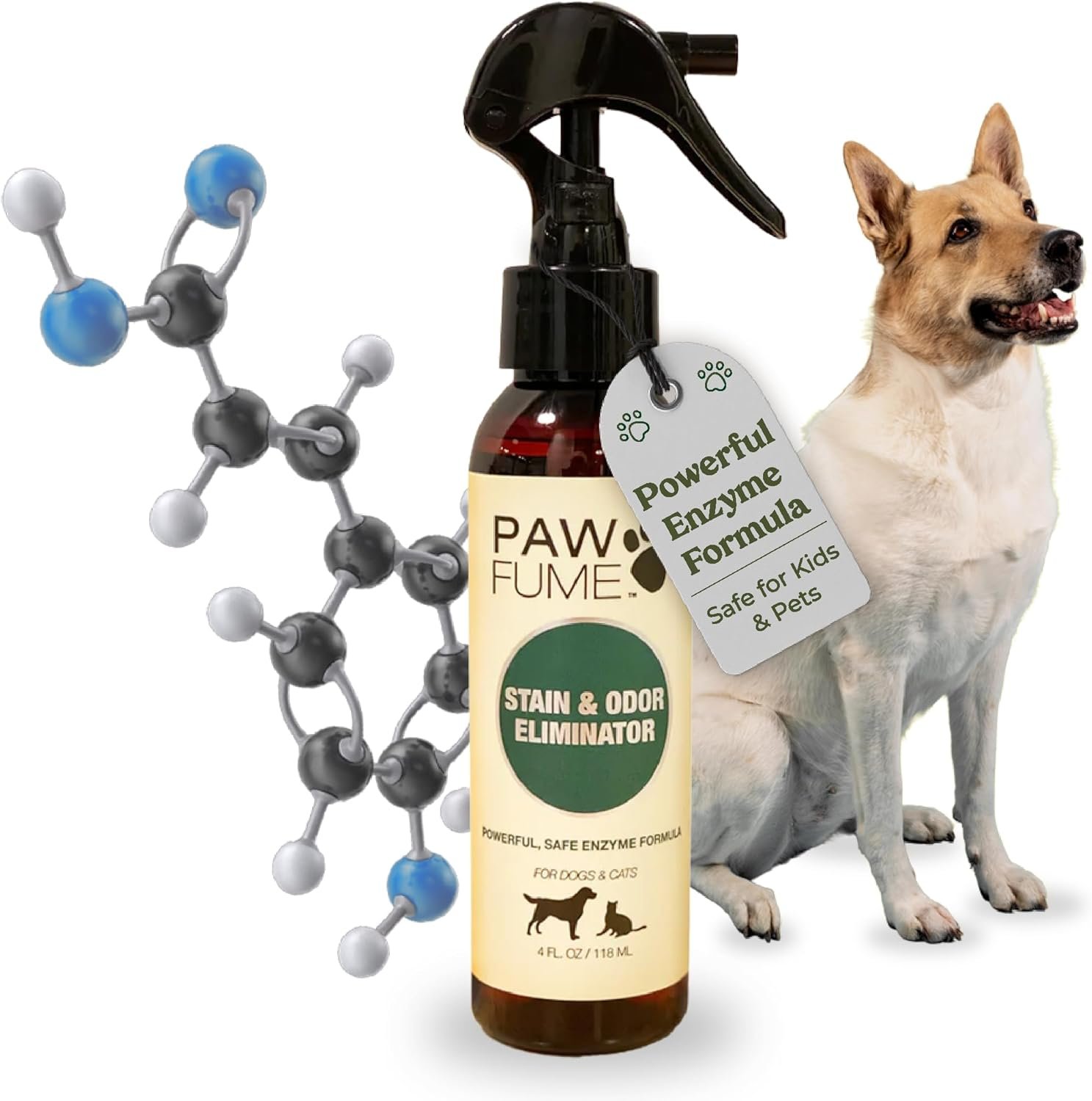 PAWFUME Stain & Pet Urine Odor Eliminator, 1-Pack – Removes Impurities in Seconds – Enzymatic Formula, Quick-Dry Action, & Eco-Friendly Ingredients – Upholstery, Fabrics, and Carpet Cleaner Spray