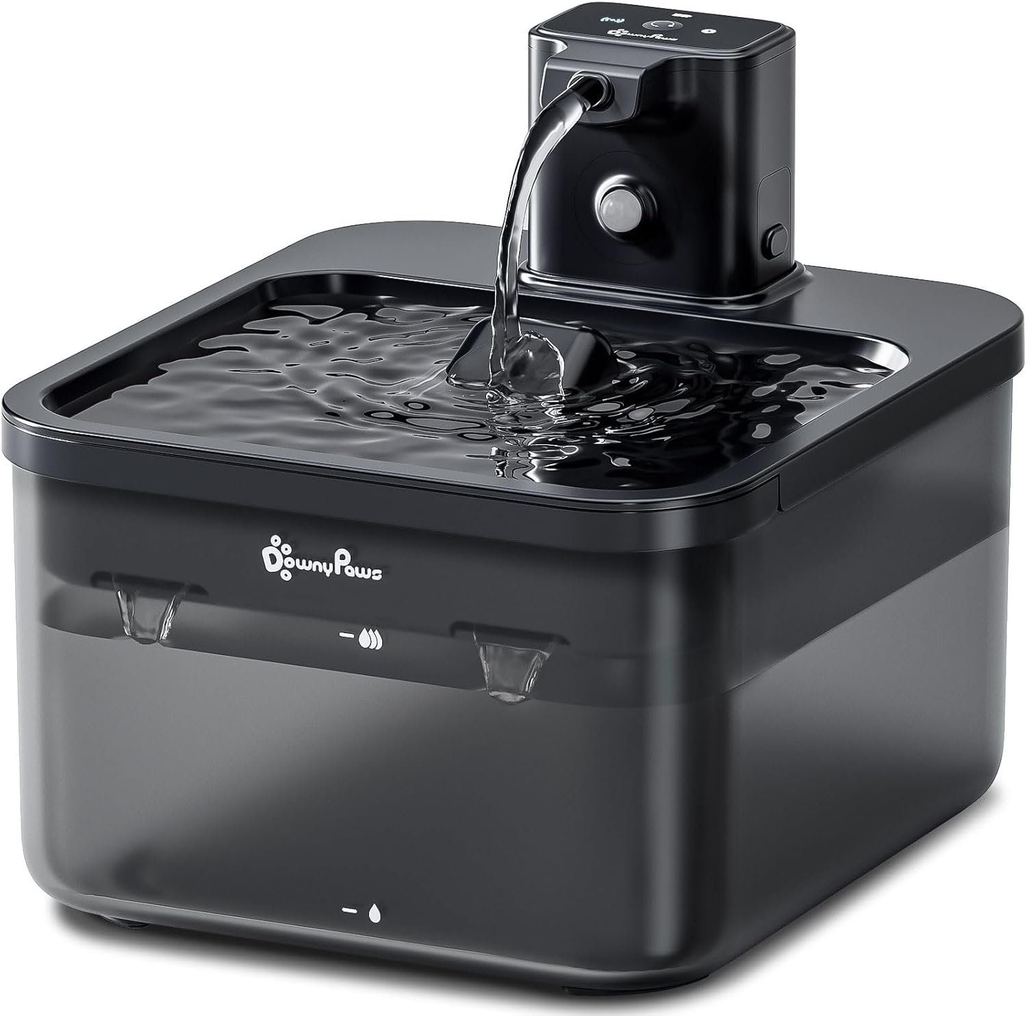 DownyPaws Cat Water Fountain Cordless, 84oz/2.5L Fursink Wireless Pet Water Fountains for Cats Indoor, Battery Operated Cat Drinking Fountain with Motion Sensor, Ultra Quiet Pump, BPA-Free, Black