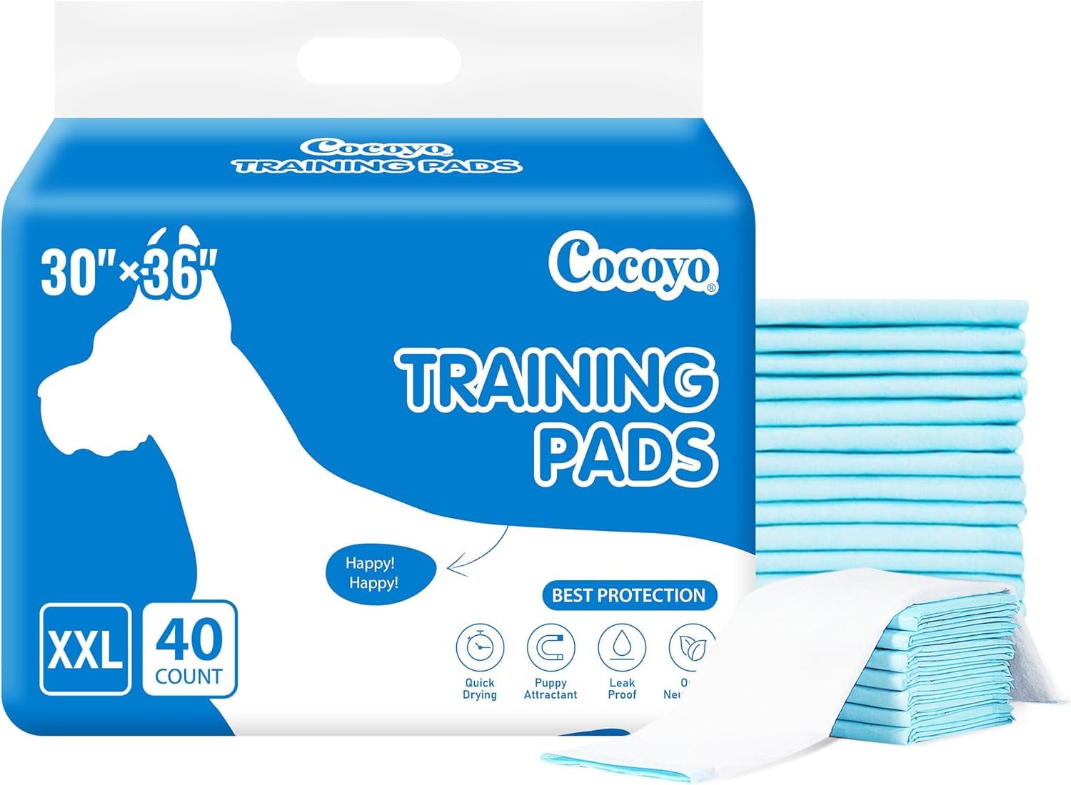 COCOYO Training Pads, 30″X36″, 40 Count, XXL