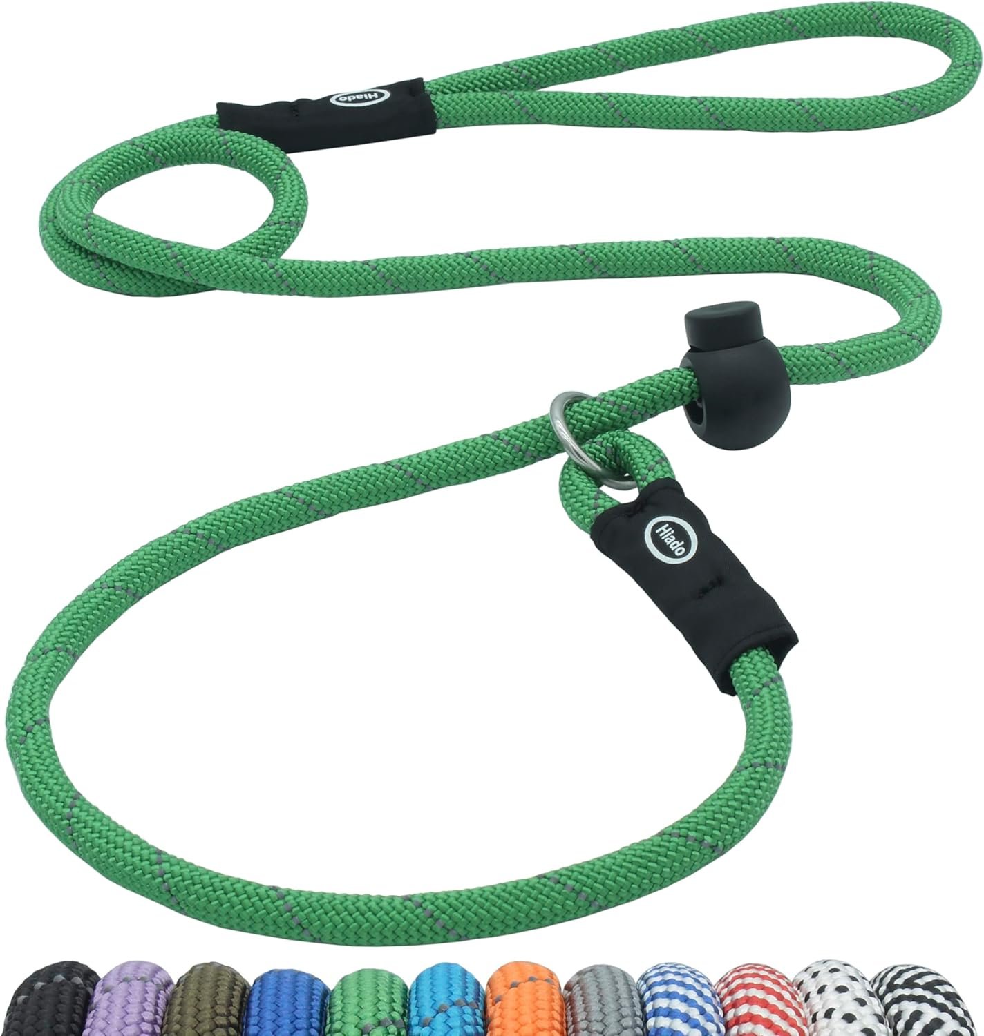 Slip Lead Dog Leash Reflective with Stopper Loop Rope Training No Pull for Medium Large Dogs 4ft Green