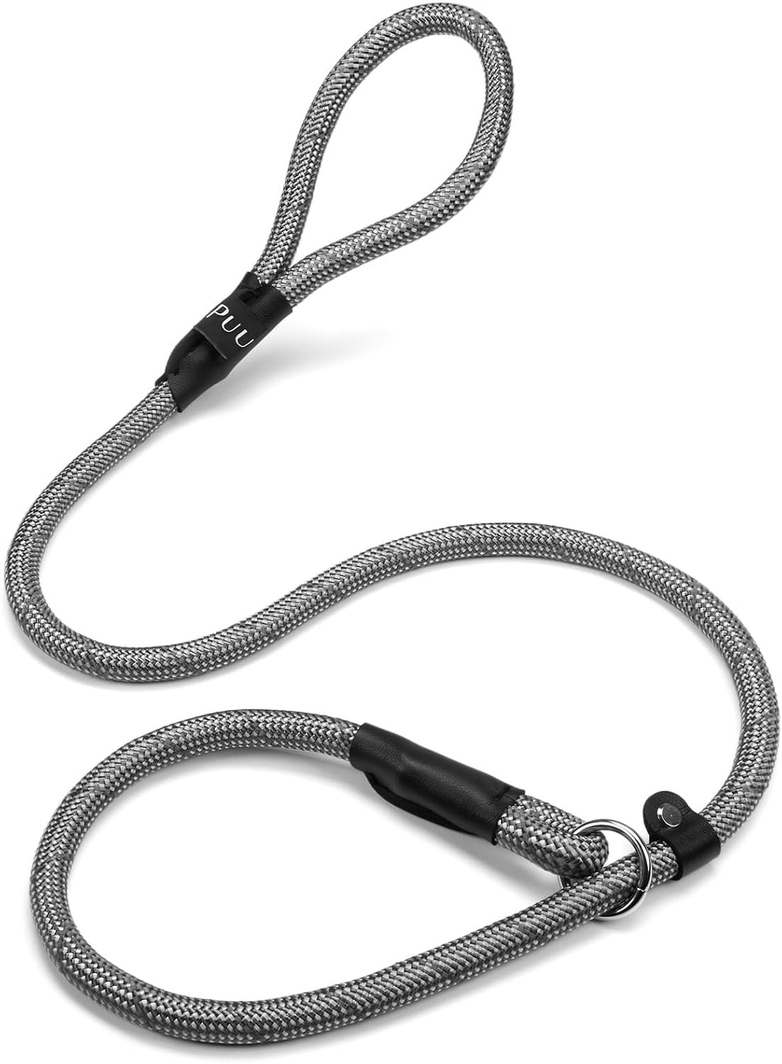 Reflective Slip Leads for Dogs,4FT x 1/2″ Dog Leash Heavy Duty Strong Rope Lead for Large, Medium Dogs, No Pull Pet Training Leash,Gray