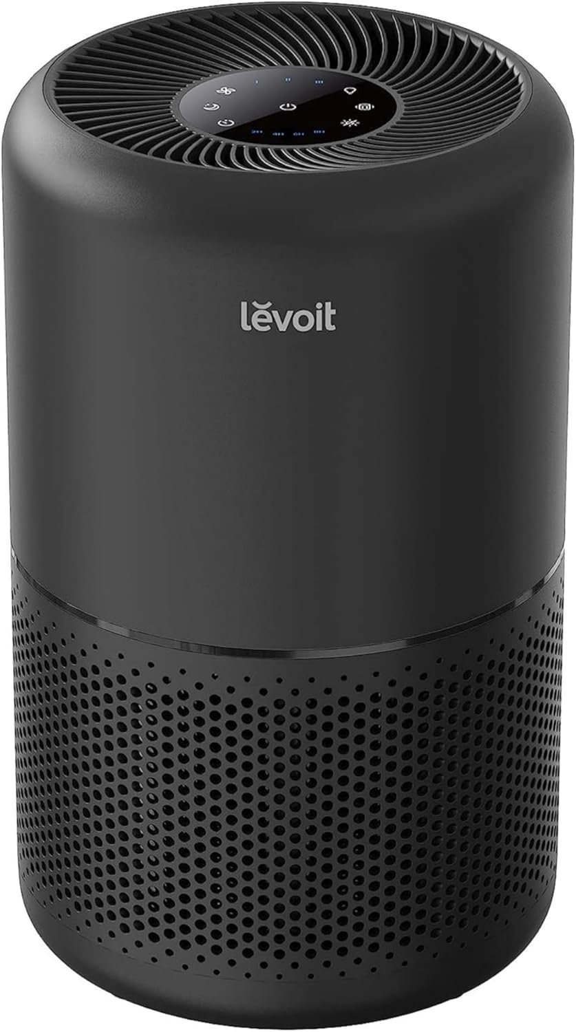 LEVOIT Air Purifier for Home Allergies Pet Hair in Bedroom, Covers Up to 1073 ft² by 56W High Torque Motor, AHAM VERIFIDE, 3-in-1 Filter with HEPA Sleep Mode, Remove Dust Smoke Odor, Core300-P, Black
