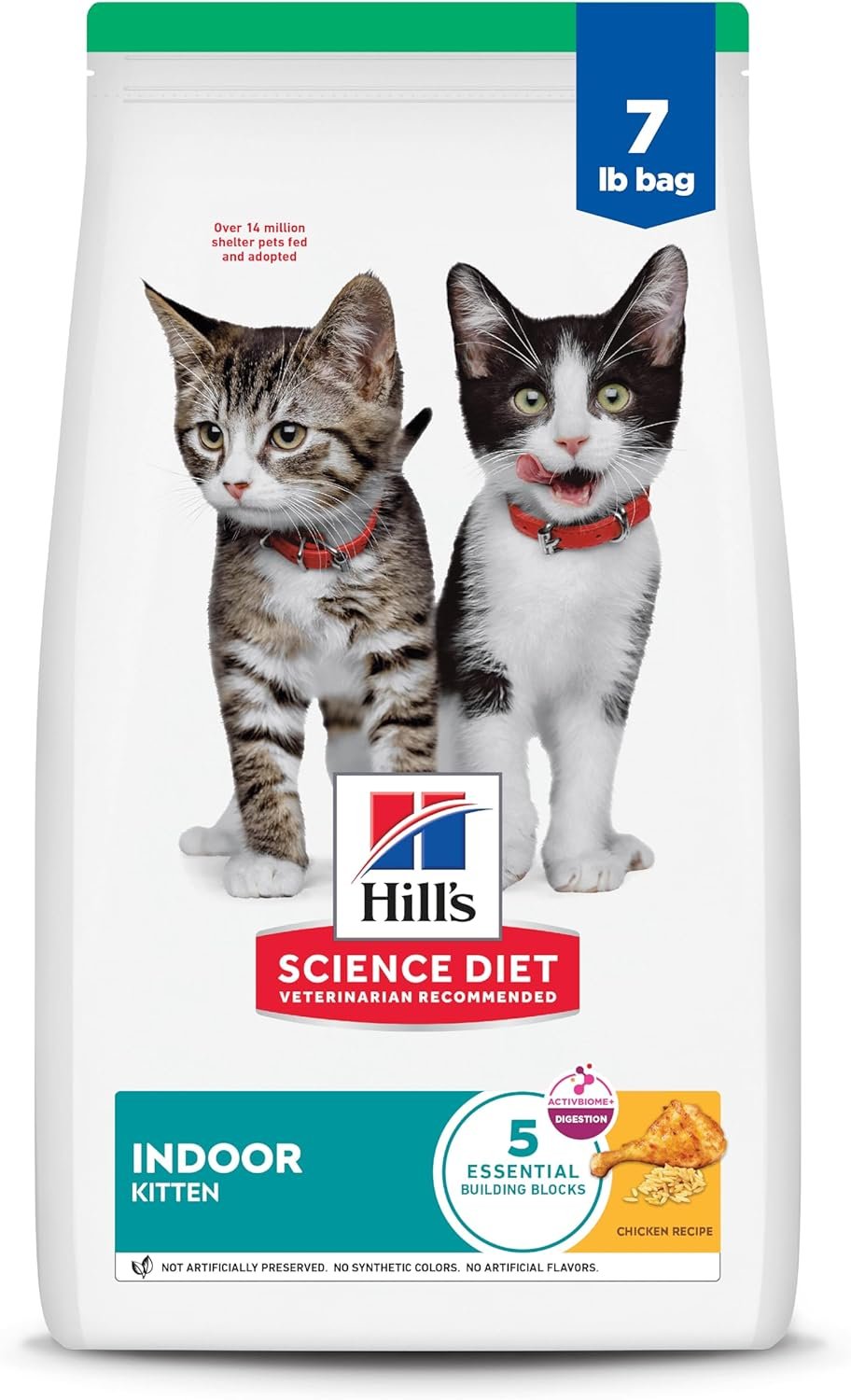 Hill’s Science Diet Indoor, Kitten, Easy Litter Box Cleanup, Dry Cat Food, Chicken Recipe, 7 lb Bag