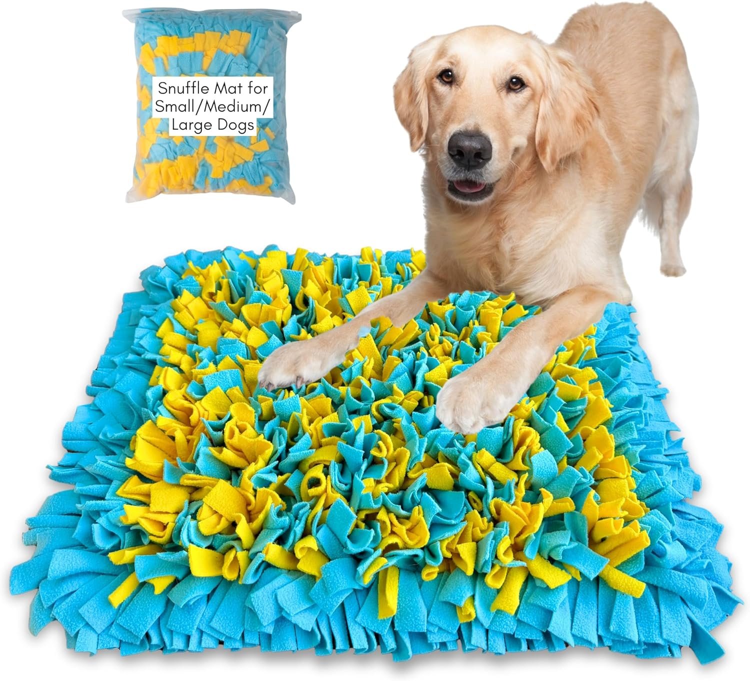 Snuffle Mat for Large Dogs, Slow Feeder Foraging Dog Toy for Stress Relief & Smell Training, Interactive Enrichment to Keep Dogs Busy, for Puppy/Medium/Large Breed, 24×20 Inches