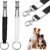 Dog Whistle to Stop Barking, 2 Pack Ultrasonic Silent Adjustable Training Whistle with Lanyard (Black+White)