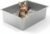 Kirecoo Stainless Steel Cat Litter Box – Metal High Sided Cat Pan, Large Stainless Steel Box, Indoor Litter Tray, Non Stick, No Smell, Easy to Clean, Pet Toilet Supplies for Kitten, Kitty, Rabbit