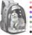 Henkelion Bubble Carrying Bag for Small Medium dogs Cats, Space Capsule Pet Hiking backpack, Airline Approved Travel carrier – Grey