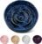 vancasso Slow Feeder Dog Bowl, 0.6 Cups Ceramic Dog Food Dish for Fast Eaters Small Breed, Puzzle Bowl for Small Dogs and Cats, Blue