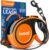 Retractable Dog Leash 18.2 ft – Chew Proof Cable Included – 360° Tangle-Free Design – Heavy Duty Reflective Leash – Soft Anti-Slip Grip Outdoor for Small Medium & Large Dogs up to 110 lbs (Orange)